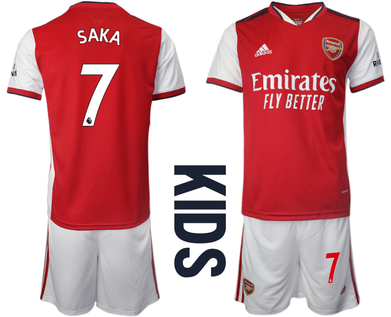 Youth 2021-2022 Club Arsenal home red #7 Soccer Jersey->youth soccer jersey->Youth Jersey